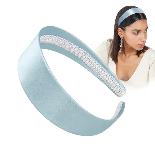 Ivyu Diadema Azul Cenicienta - Azul Claro Teal, Diadema Ancha Gruesa para Mujeres y Niñas, Estilo de los 70