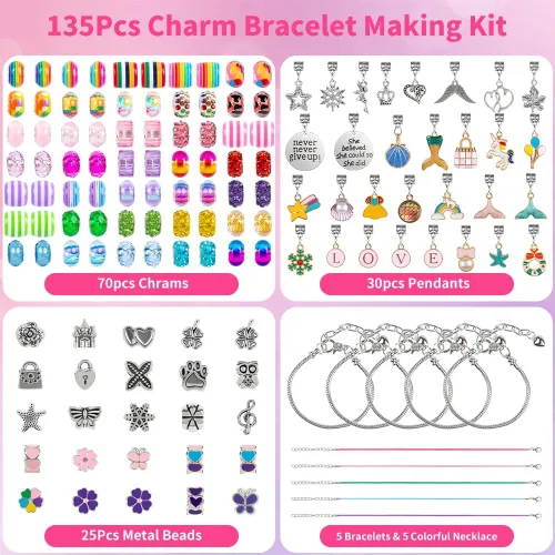 Miniatura 4 de Kit de fabricación de pulseras de Sofier para niñas, caja de joyería, kit de fabricación de joyas, regalos para niñas de 4 a 12 años, juguetes