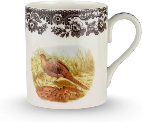 Miniatura 15 de Spode Woodland Rabbit - Taza de porcelana fina de 16 onzas con borde de flores británicas, apta para lavavajillas, microondas, congelador y horno