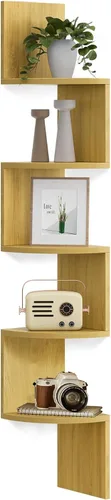 Miniatura 7 de VASAGLE - Estantería de esquina para montaje en pared, estantería flotante de 5 niveles, estantería de esquina para plantas, para dormitorio, salón