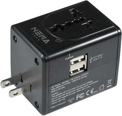 Miniatura 2 de Adaptador de viaje universal NemaTech Worldwide con cargador USB