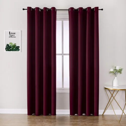 Miniatura 63 de ChrisDowa - Cortinas de cenefa pequeñas para cocina, cortinas cortas con ojales y aislamiento térmico para oscurecer la sala y habitación