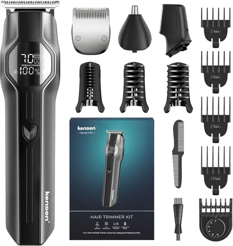kensen Manscape - Recortadora de pelo corporal de doble velocidad para hombres, recortadora de barba 4 en 1 para hombres, 210 minutos de tiempo de