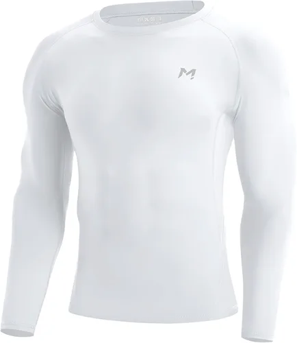Camiseta de compresión para hombre, manga larga, de secado rápido, para entrenamiento, gimnasio, camiseta SPF para correr, camiseta deportiva de