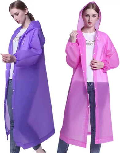 Poncho de lluvia para adultos, reutilizables, paquete de 2 a 5 unidades, capa impermeable de EVA con capucha, equipo de lluvia para hombres y