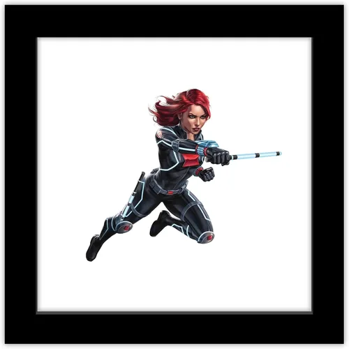 Trends International Gallery Pops Marvel Comics Avengers - Póster de pared de viuda negra, 12 x 12 pulgadas, versión enmarcada en negro