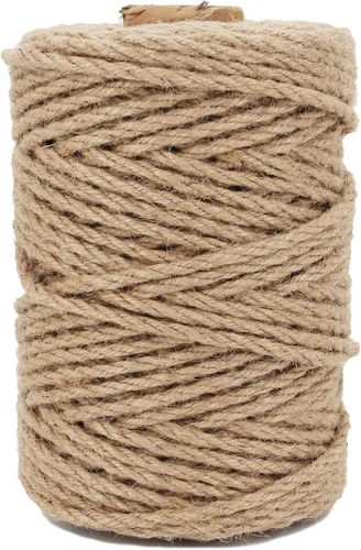 Miniatura 7 de Cordel de yute natural de 0.118 in de grosor, 656 pies, cuerda trenzada para manualidades, envoltura, agrupación, embalaje, jardinería, decoración