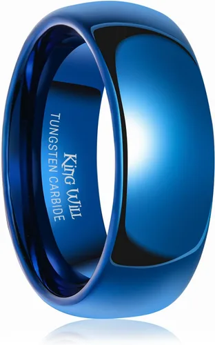 Miniatura 93 de King Will Alianza de boda de carburo de tungsteno para hombres y mujeres, anillos de promesa para parejas abovedados de alto pulido