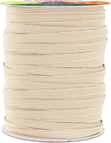 Miniatura 103 de Mandala Crafts - Rollo de cordón elástico plano para costura y manualidades Blanco