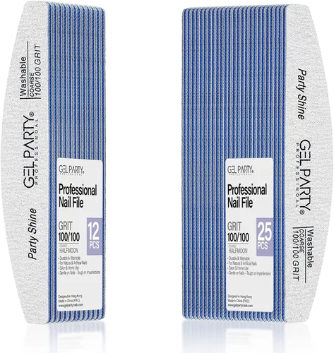 Miniatura 43 de GELPARTY - Limas de uñas profesionales de grano 80/80 cuadradas, paquete de 12 tablas de esmeril lavables de doble cara, grano extra grueso