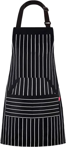 Miniatura 10 de Delantal de cocina ajustable con bolsillos y cintas largas para mujeres y hombres, negro, blanco (4), 1 unidad
