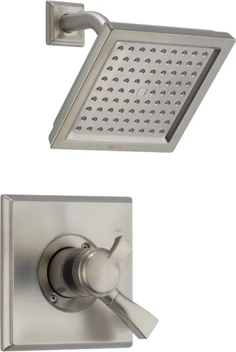 Delta Faucet Dryden Serie 17 Kit de molduras de ducha de doble función con cabezal de ducha de un solo rociador, inoxidable, flujo de agua de 2.0