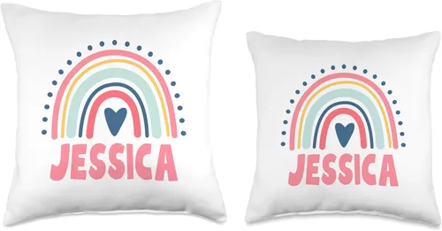 Miniatura 3 de Idea Regalo Personalizzata con Nome Gifts Idea Jessica Name Custom Woman Myth Legend Pink Birthday Party Throw Pillow, 16x16, Multicolor