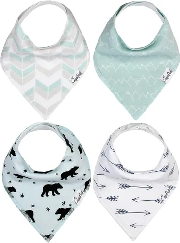Miniatura 25 de Copper Pearl Baberos tipo bandana para bebé, paquete de 4 baberos de algodón suave para babear y dentición, absorbentes, ajuste ajustable, muchos