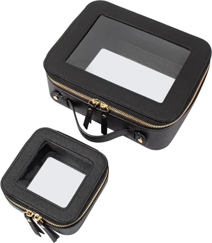 Miniatura 23 de LETGO Bolsas de Maquillaje Transparentes, Bolsa de Aseo Aprobada por la TSA con Cierre, Organizador de Maquillaje Transparente de Gran Capacidad
