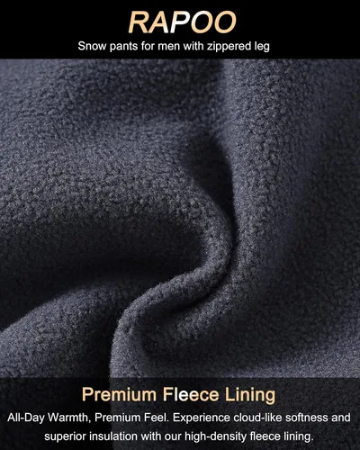 Miniatura 6 de Rapoo - Pantalones de esquí de nieve, softshell impermeables, snowboard, senderismo de invierno, cargo, pantalones de esquí al aire libre, forro