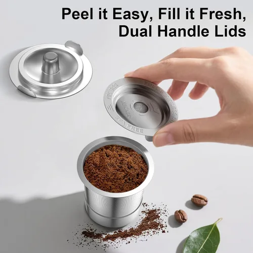 Miniatura 5 de Cápsulas K reutilizables para Keurig: Cápsulas K recargables de acero inoxidable completo, filtro de café reutilizable para máquinas de café Keurig
