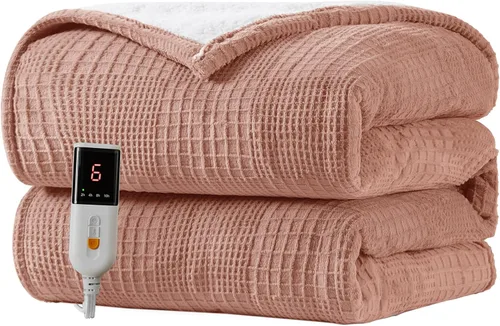 Miniatura 36 de Texciting Manta térmica eléctrica de 50 x 60 pulgadas, con 5 ajustes de calor, 3 horas de apagado automático, certificado ETL, lavable a máquina Rosa