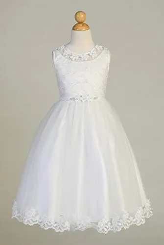 Miniatura 4 de Vestidos de Primera Comunión para Niñas 7-16 Vestido de Santa Comunión Blanco Vestidos de Primera Comunión para Niñas Plus