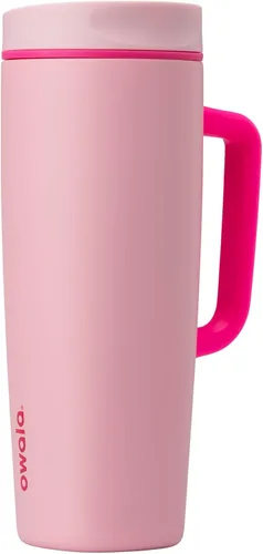 Miniatura 22 de Owala SmoothSip Slider - Vaso de café aislado de acero inoxidable, reutilizable, taza de café helado, taza de viaje para café caliente, sin BPA, 12