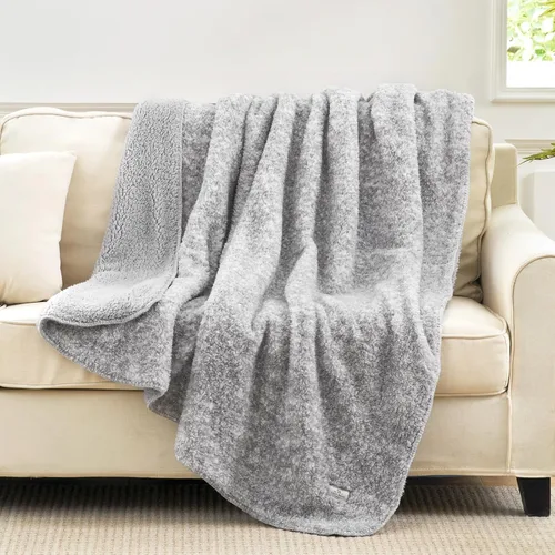 Miniatura 19 de Cozy Bliss Manta Sherpa de lujo para sofá, manta gruesa reversible de cuadros Buffalo de alta calidad, cálida y acogedora manta suave para el hogar
