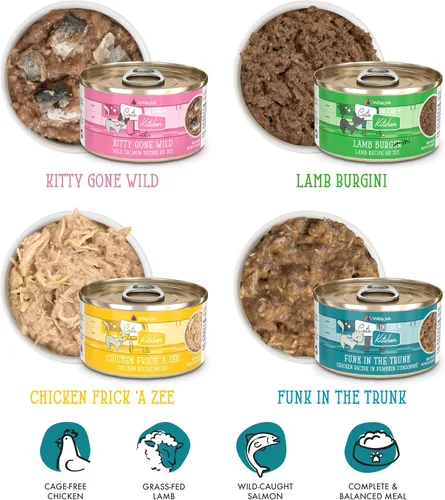 Miniatura 4 de Weruva Gatos en la Cocina, Paquete de Variedad de Cuties de Cocina, Comida Húmeda para Gatos, Lata de 3.2oz (Paquete de 12)