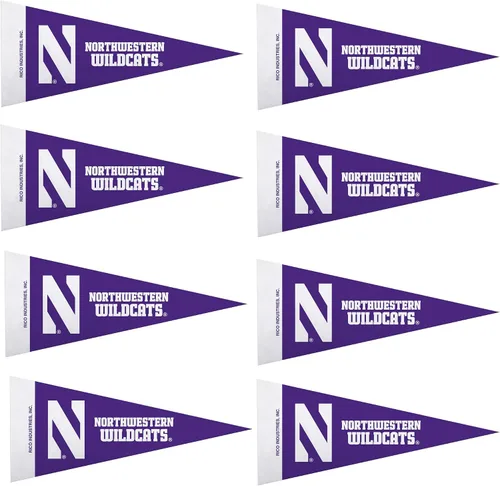 Miniatura 25 de Rico Industries NCAA - Juego de mini banderines de fieltro de 4 x 9 pulgadas (incluye 8 piezas)