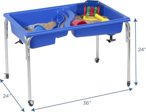 Miniatura 3 de Children's Factory Neptune - Mesa sensorial grande de 24 pulgadas, caja de arena con tapa, mesa de agua para niños, color azul