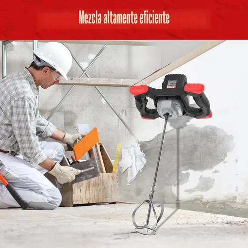 Miniatura 6 de IMAYCC Mezclador de Cemento 2100W, Mezclador de Concreto Portátil, Mezclador de Barro de Mano 110V para Mortero, Pintura, Lechada, Yeso, Adhesivo