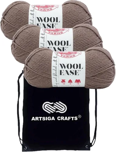 Miniatura 42 de Lion Brand Wool Ease Canyon Sunset 620-003 (3-Skeins - Mismo Lote de Tinta) Estambre Medio #4 Acrílico, Hilo de Lana para Crochet y Tejido con Bolsa