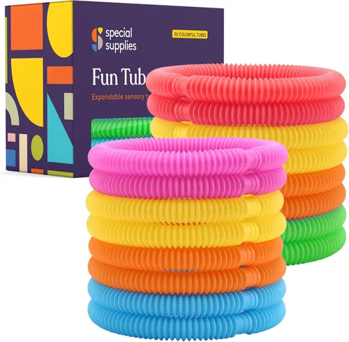 Special Supplies Divertidos tubos de tracción y estiramiento para niños, juguete para reventar, doblar, construir y conectar, proporciona juego