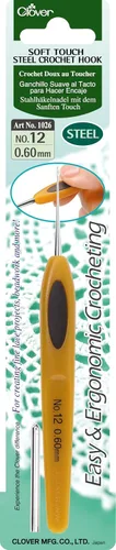 Miniatura 9 de Clover - Agujas de crochet de acero con tacto suave, No. 14/0.50mm (1027)
