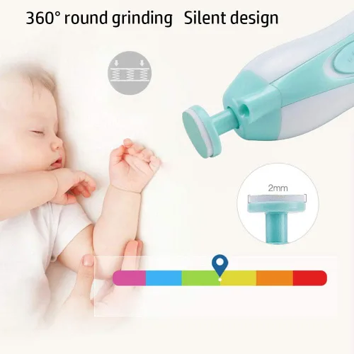 Miniatura 4 de Limpiador de uñas para bebés – Kit de cortaúñas eléctrico seguro – recortador de uñas para recién nacido o para niños y niñas de los pies – funciona