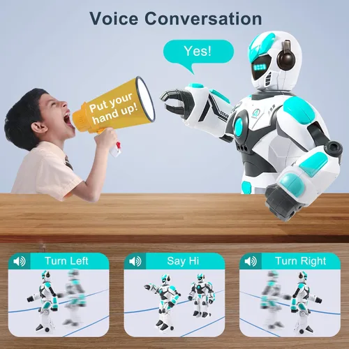 Miniatura 4 de HPROMOT Robot de juguete RC para niños, robot de control remoto, sensor de gestos inteligente, recargable y programable, robot para caminar, bailar