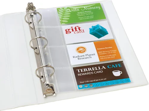 Miniatura 4 de Avery Páginas organizadoras de tarjetas de visita transparentes para mini carpetas de 5.5 x 8.5 pulgadas, paquete de 5 con capacidad para 40