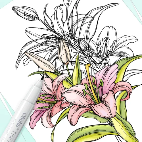 Miniatura 7 de Ohuhu Fineliner Bolígrafos Micro Dibujo: Puntas de 8 tamaños (ultrafinas, finas y con pincel) Tinta negra de pigmento impermeable para ilustración