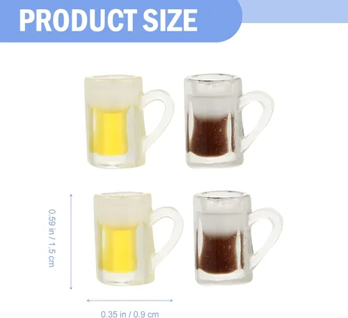 Miniatura 4 de Toddmomy 150 tazas de cerveza de resina en miniatura, modelos de cerveza de casa de muñecas, suministros de manualidades para exhibición de muñecas
