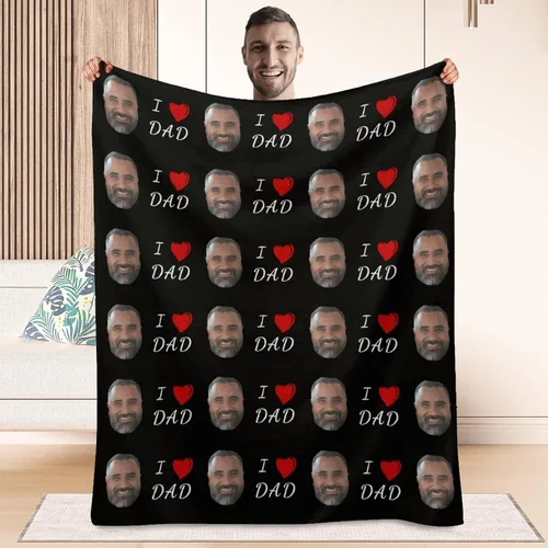 Miniatura 21 de Manta personalizada para el mejor papá, regalos personalizados para hombres, mantas personalizadas con fotos, texto para papá, marido, familia