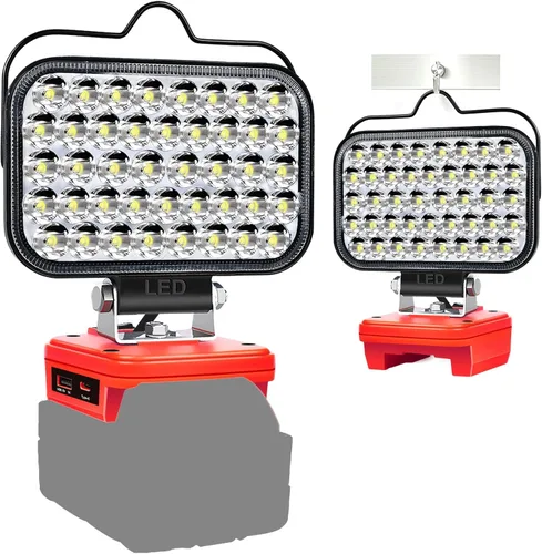Miniatura 7 de Luz de trabajo LED inalámbrica compatible con batería Milwaukee 18V m18, 80W 6000LM linterna portátil m18 para iluminación en el lugar de trabajo