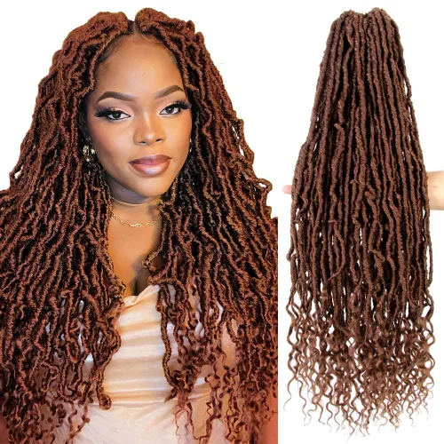 Miniatura 37 de BOHOBABE Rastas Falsas de Cabello de Ganchillo de 30 Pulgadas, Rastas Suaves Boho de Ganchillo con Puntas Rizadas, Rastas Largas de Diosa Bohemia