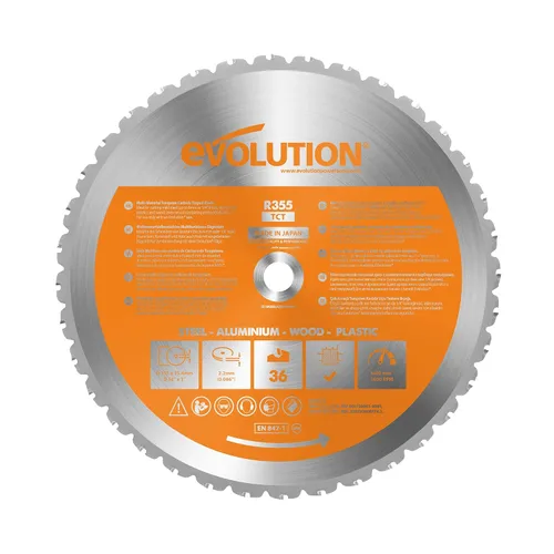 Evolution RAGE355BLADE - Hoja multimaterial de 14 pulgadas, color plateado