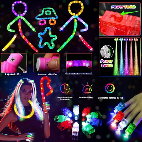 Miniatura 3 de SHQDD Suministros de fiesta, recuerdos de fiesta que brillan en la oscuridad para adultos y niños, 27 accesorios de carnaval, 56 juguetes con luz