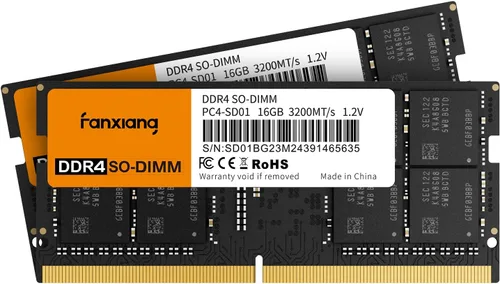fanxiang SODIMM DDR4 RAM 32 GB (2 x 16 GB) 3200 Mhz, memoria Intel AMD para laptop CL22 1.2V de doble canal, ideal para juegos y productividad