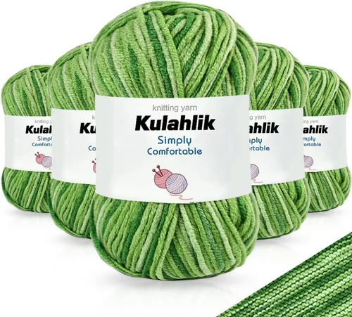 Miniatura 68 de 50g (1x50g) Hilo Acrílico para Crochet y Tejido, Hilo Degradado Colorido, 1 Rollo de Madejas, Hilo Acrílico Multicolor, Perfecto para Proyectos