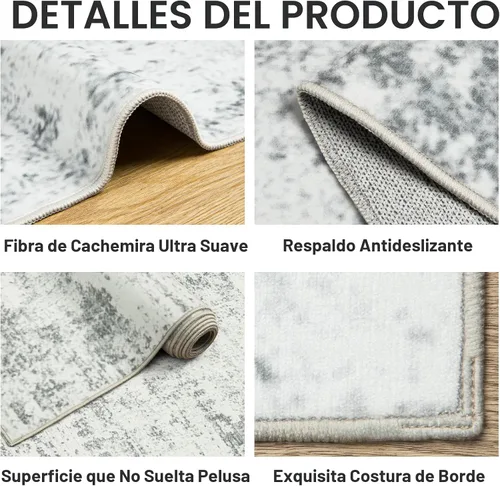 Miniatura 6 de Alfombras de 6x9 para sala de estar - Alfombra lavable moderna abstracta suave grande neutral antideslizante para piso interior resistente a manchas
