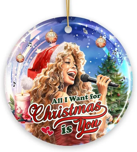 Miniatura 36 de Adornos navideños de moda con temática de cultura pop, películas y música - Huele a espíritu navideño Rock and Roll Adorno (Estrella)