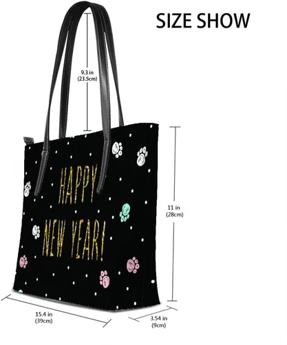 Miniatura 2 de Bolso de compras grande para el trabajo bolsos de mano de cuero sintético para mujer bolso casual de moda feliz año nuevo