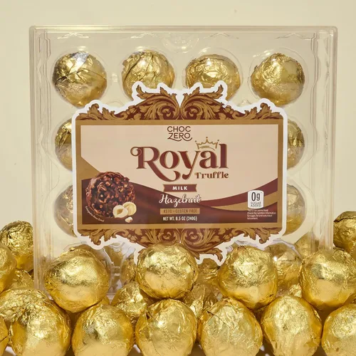 Miniatura 7 de ChocZero Trufas de Chocolate Negro con Avellana, Veganas, Sin Azúcar, Sin Gluten, Regalo de Vacaciones Keto, Alto en Fibra, 16 Piezas Envueltas