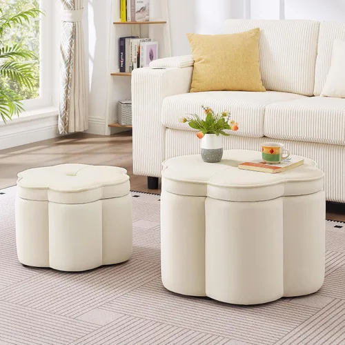 Miniatura 8 de Otomana redonda con patas de metal negro, reposapiés de 22.05 pulgadas de ancho, reposapiés tapizado para sala de estar, dormitorio, entrada