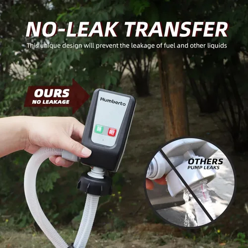 Miniatura 7 de Bomba de transferencia de combustible Humberto, bomba de transferencia de gas con parada automática, 3.2 GPM, batería AA/12V DC 3 modos de potencia